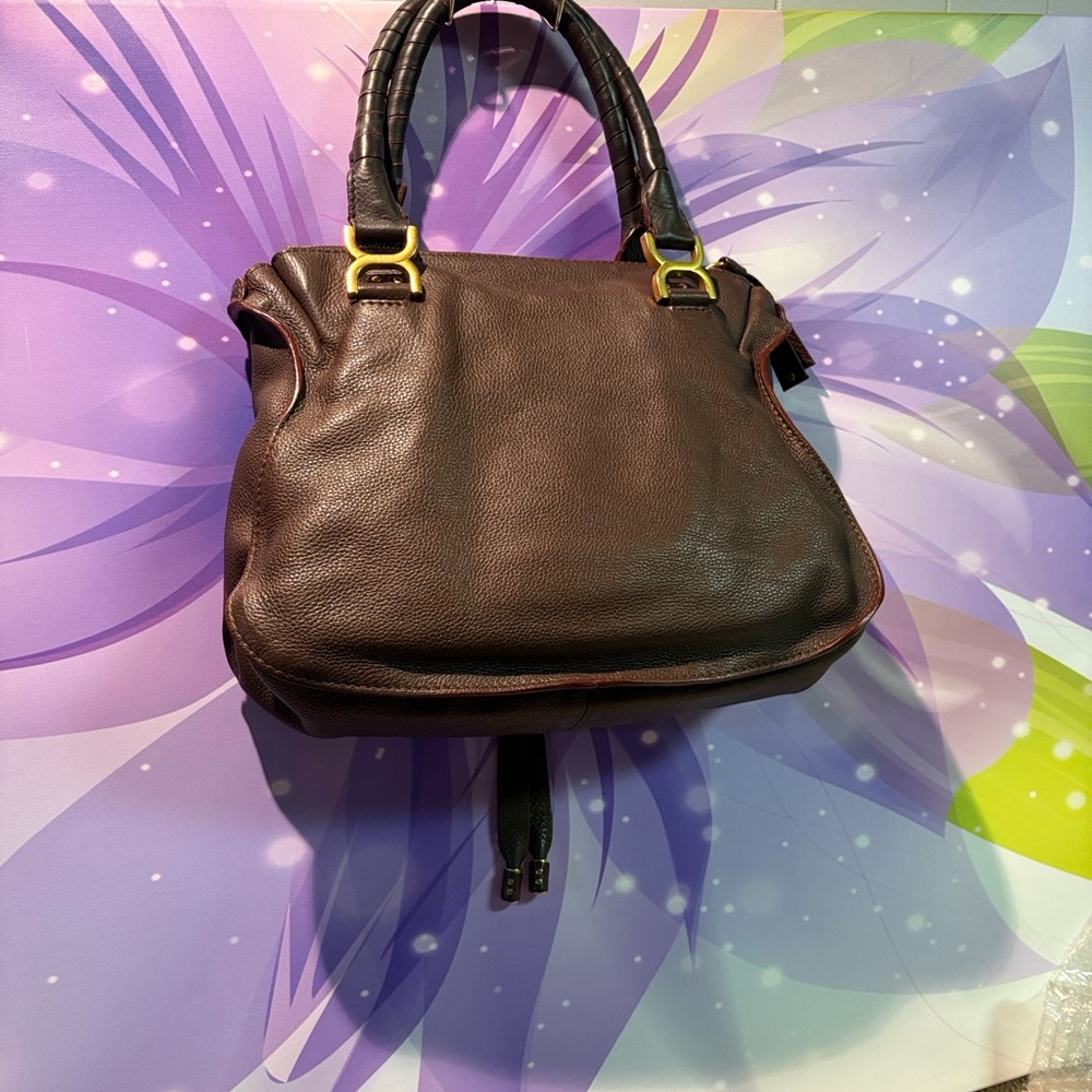 CHLOE MARCIE Dark Brown Leather HAND BAG - Picture 5 of 15